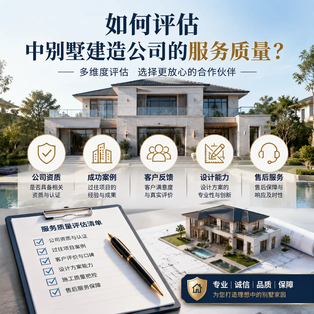 如何评估 广东 中别墅建造公司的服务质量？