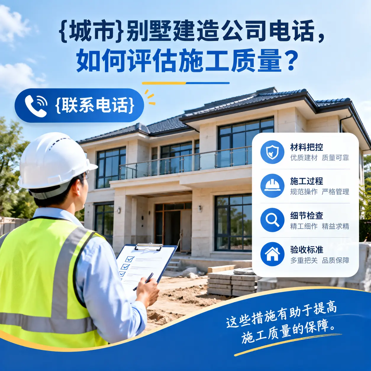 广东别墅建造公司电话，如何评估施工质量？