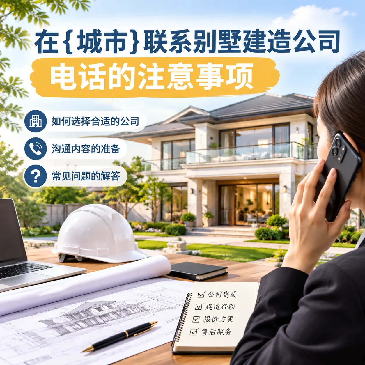 在广东联系别墅建造公司电话的注意事项